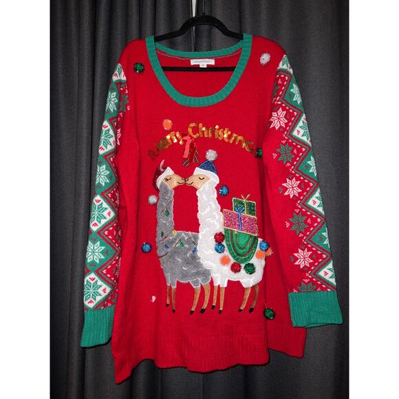 Ugly Christmas Sweater Xmas Size 2X  Llama - Picture 1 of 3